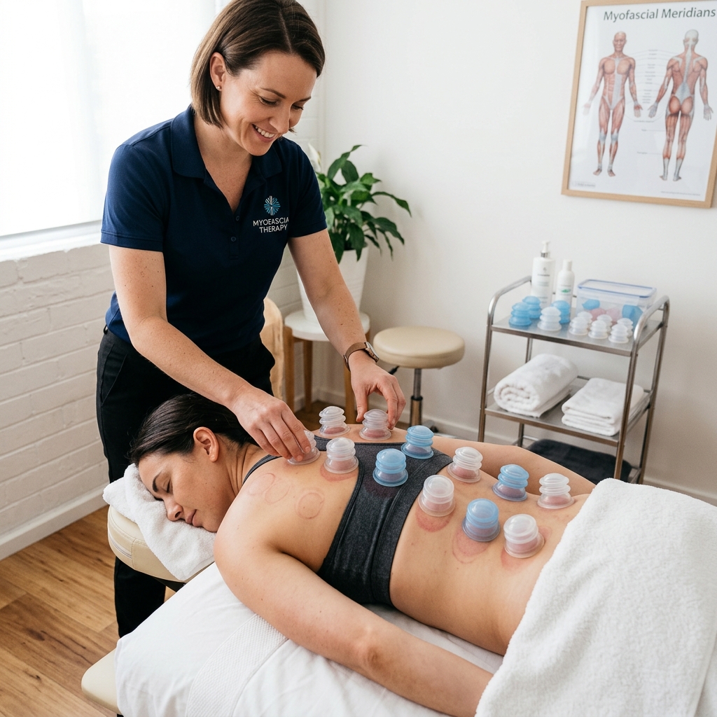 Myofascial cupping therapy session